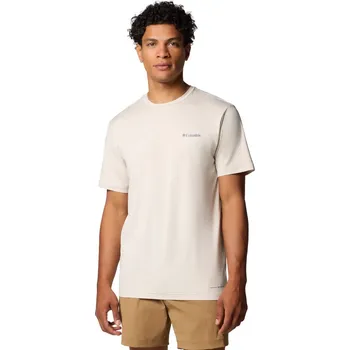 Pánské tričko Smetanové pánské tričko s krátkým rukávem Columbia Kwick Hike Back Graphic SS Tee 2071754280 Velikost: M