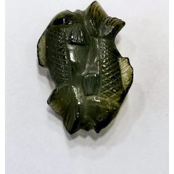 Drahý kámen Vltavín glyptika ryby