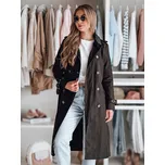 Černý dlouhý trenčkot s páskem SLIMFOTA NY0747 Velikost: 2XL