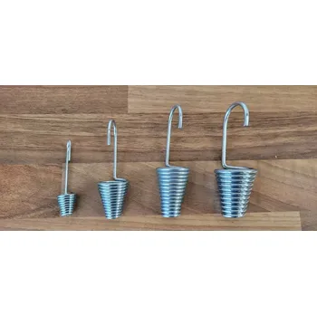 Textilní guma Koncovka - hák ke gumolanu (6 mm - 12 mm), stříbrná (Koncovka ke gumolanu stříbrná)