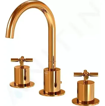 Vodovodní baterie Steinberg 250 Umyvadlová baterie s výpustí, 3-otvorová instalace, růžové zlato, 250 2000 RG