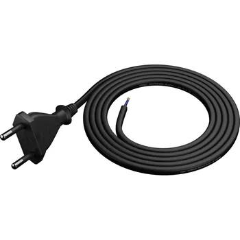 elektrický kabel PLASTROL Kabel 2x0,75mm2 CEE 7/16 (C) vidlice,vodiče PVC 2m černá