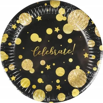 Talíř Papírové talíře Glam Party černé 8 ks