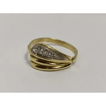 Prsten Zlatý dámský prsten se zirkony