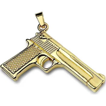 Přívěsek Šperky4U Zlacený ocelový přívěšek pistole - OPP1105-GD