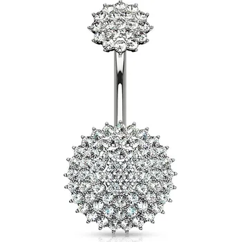 Piercing Šperky4U Piercing do pupíku s čirými zirkony - WP0016-C