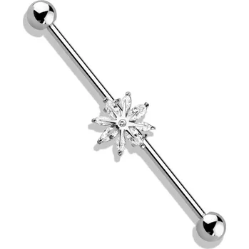 Piercing Šperky4U Industrial piercing - sněhová vločka - ID01032-ST