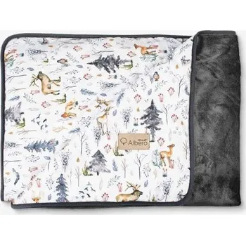 Dětská deka Albero Mio Plyšová Deka Skandinávský Les F002 Černá 100x75 cm