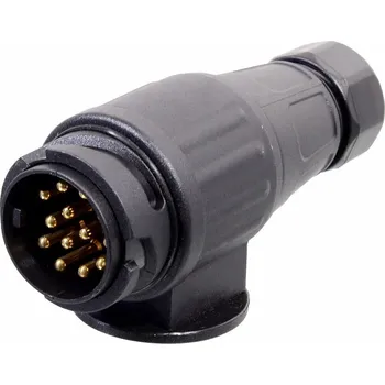 Elektroinstalace pro motocykl Zástrčka tažného zařízení 13 pólů s těsněním - poniklovaná