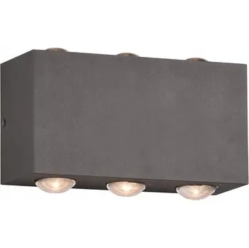 Nástěnné svítidlo Zahradní nástěnné svítidlo Trio šedé s integrovaným LED zdrojem 3 W