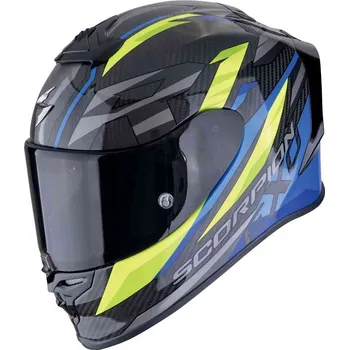 Helma na motorku SCORPION přilba EXO-R1 EVO CARBON AIR Runner black/blue/neon yellow - S