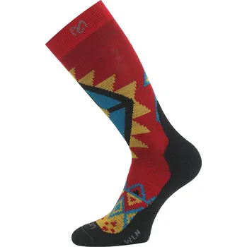 Dámské ponožky WLN ponožky z merino vlny - Červená 306 / (34-37) S / Červená