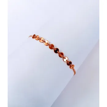 Náramek Náramek - růžová šňůrka se stříbrnými, růžově zlacenými kolečky