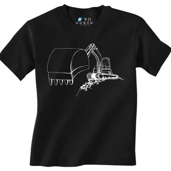 Chlapecké tričko Dětské tričko Bagr v akci (Velikost: 12-13, Barva: Černá)