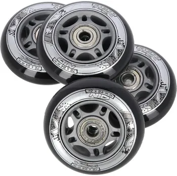 Kolečko k in-line bruslím Sestava černých PU koleček 72x24 + ložiska ABEC9 NILS EXTREME