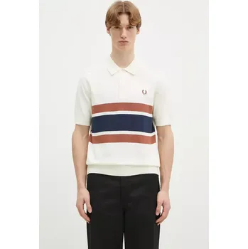 Pánský svetr Bavlněný svetr Fred Perry, XL, béžová, 01X