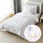 Dětské bavlněné ložní povlečení Sandra SA-374 Pandy lišky a zajíčci s balónky Jednolůžko 140x200 a 70x90 cm