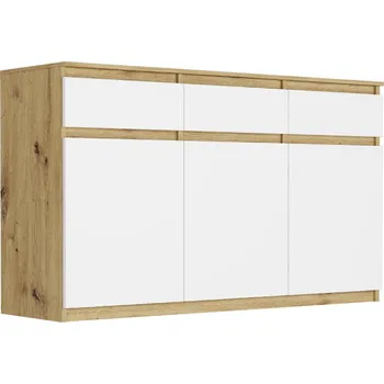 Komoda Komoda Framire 120 x 40 x 98 cm, bílá/dub artisan, matná
