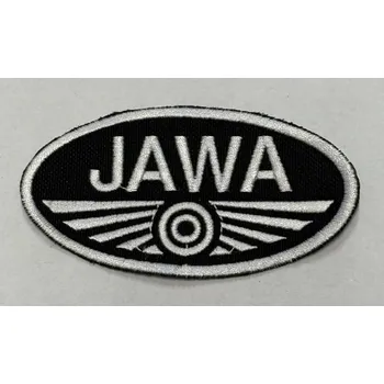 Nášivka Nášivka JAWA černo-bílá, 10 x 5 cm