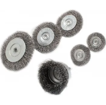 Auto-moto Sada vlnitých ocelových kartáčů, různé průměry, 6 ks - SATRA