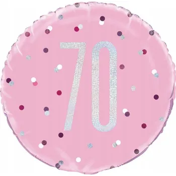 Balónek Fóliový balónek růžový Narozeniny 46 cm 70. narozeniny