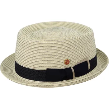 Klobouk Letní světly porkpie klobouk s modrou stuhou od Mayser - Gareth Mayser Velikost: 59 cm (L)