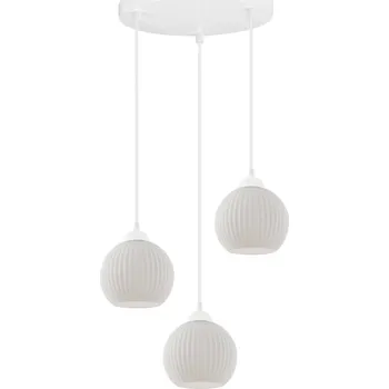 Závěsné svítidlo Riffle Round, 3x bílé skleněné stínítko, w, o