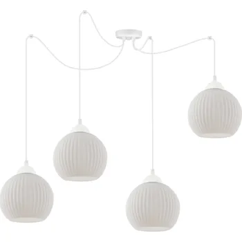 Závěsné svítidlo Riffle Round Spider, 4x bílé skleněné stínítko, w