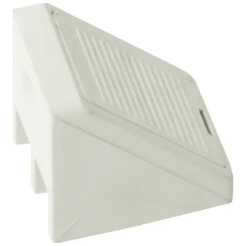 Nábytkové kování DOMINO Plastový rožek s krytkou ke spojení polic a nábytku stříbrná (4 ks.)