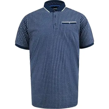 Tričko s límečkem (žakár límec, vzor) - v nadměrné velikosti 4447