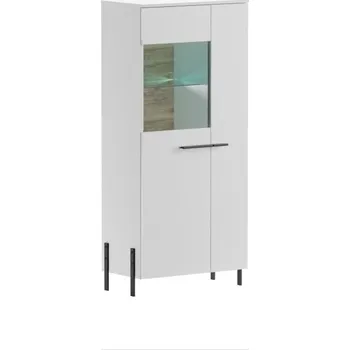 Obývací pokoj Vitrína Halmar JUSTINE niska (V01) bílá/ bílá połisk ( MDF )