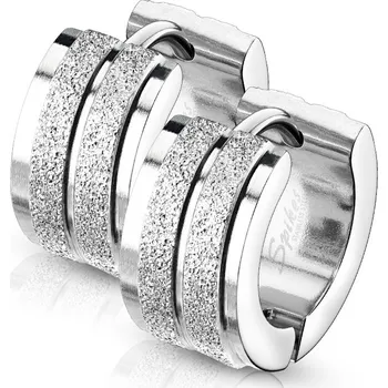 Náušnice Šperky4U Ocelové náušnice s pískovaným povrchem - OPN1636-ST