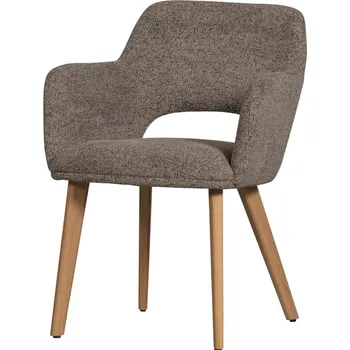 Jídelní židle WOOOD Jídelní židle MURAT taupe s přírodními dřevěnými nohami