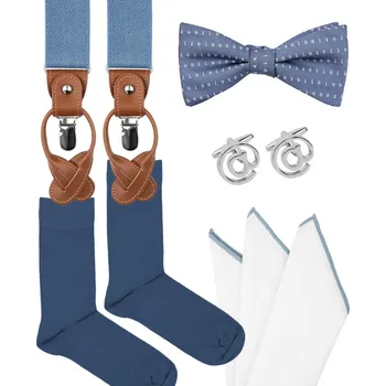 Kravata Bubibubi Modrá sada pro ajťáky s binárním kódem velikost ponožek 43-46