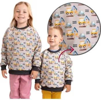 Chlapecká mikina Unuo Dětská mikina Unuo šedá bagry