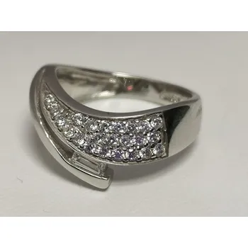 Prsten Luxusní dámský prsten z bílého zlata se zirkony