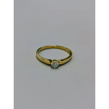 Prsten Zlatý dámský prsten s bílým zirkonem