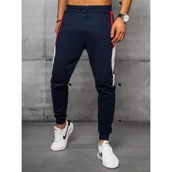 Pánské oblečení Tmavě modré pánské tepláky s pruhy UX3203 Velikost: XL