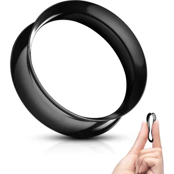 Šperk Šperky4U Silikonový tunel do ucha tenkostěnný - černý - TN01124K-22