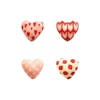 Party dekorace Čokoládová dekorace - Srdíčka/ 8 ks