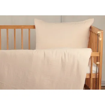 Povlečení Dětské mušelínové povlečení do malé postýlky - krémové