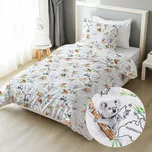 Bavlněné ložní povlečení Sandra SA-546 Zvířata světa na bílém Jednolůžko 140x200 a 70x90 cm