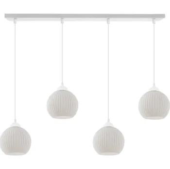 Závěsné svítidlo Riffle Round, 4x bílé skleněné stínítko, w