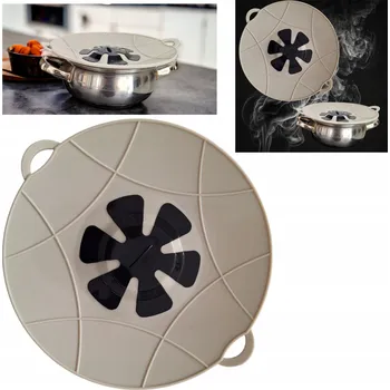 Hrnec Silikonové víko na hrnec, poklice proti vykypění při vaření, 22 cm