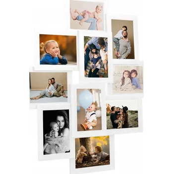 Rám na obraz vidaXL Kolážový fotorámeček na 10 obrázků (10 x 15 cm) bílý MDF
