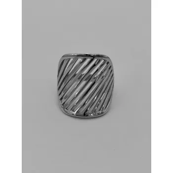 Prsten Stříbrný masívní prsten, rhodiovaný