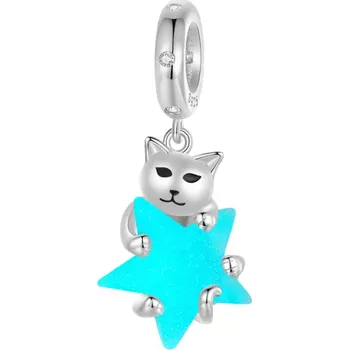 Přívěsek For Silver Svítící přívěsek Kočka s hvězdou - Stříbro 925