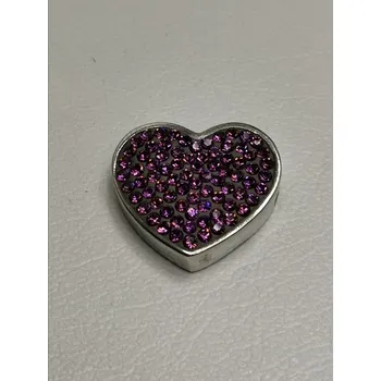 Přívěsek Stříbrný přívěsek ve tvaru srdce s fialovými Swarovski křišťály