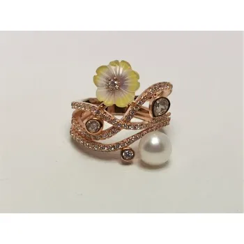 Prsten Stříbrný prsten červeně zlacený