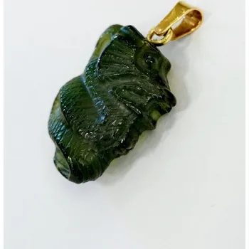 Přívěsek Zlatnictví Ametyst Vltavínový přívěšek draka s ouškem ze žlutého zlata 82692